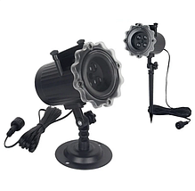 Новорічний вуличний лазерний проектор Сніжинки білі, фото 5