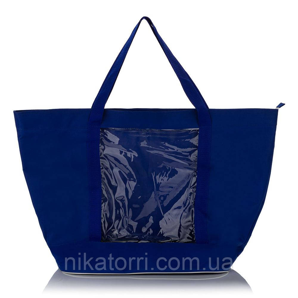 Прозора комбінована пляжна сумка, розмір 36*34*14 Синій