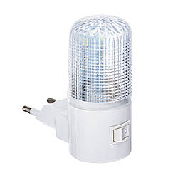 Ночник LED в розетку з вимикачем Білий Пімп