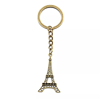 Брелок металлический для ключей, сумок, рюкзаков "Эйфелева башня G8" Золотистый