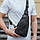 Чоловіча шкіряна сумка слінг Tiding Bag Чорна, фото 2