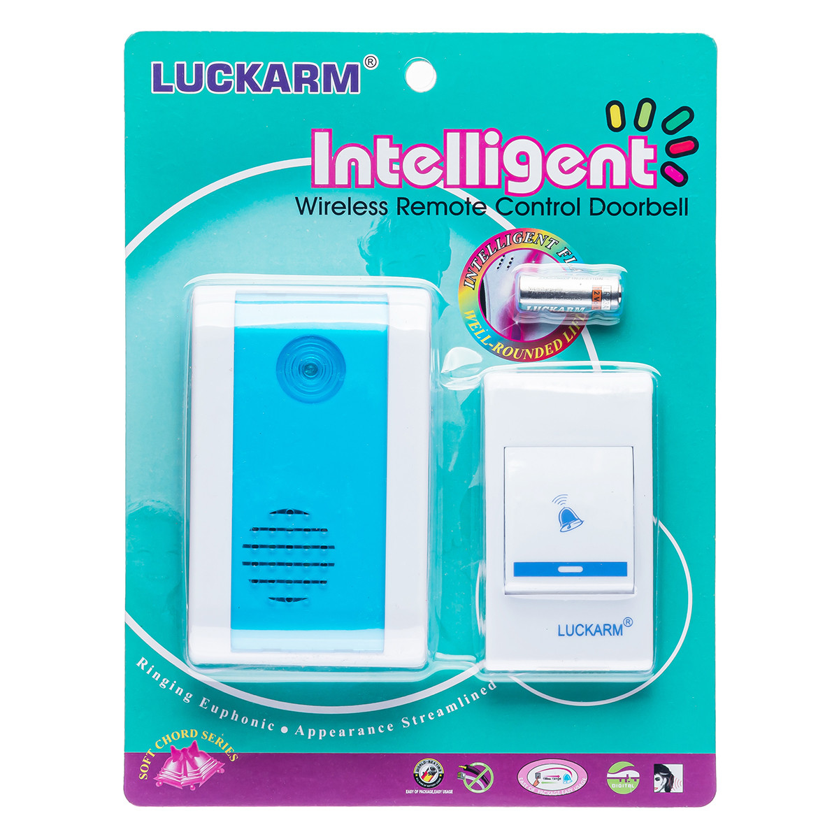 Бездротовий дзвінок Intelligent 002A (38 мелодії грім. звуку) на батарейках