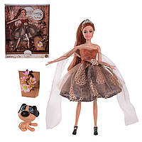 Кукла в красивом платье с собачкой и аксессуарами размер куклы 29 см "Emily" QJ106