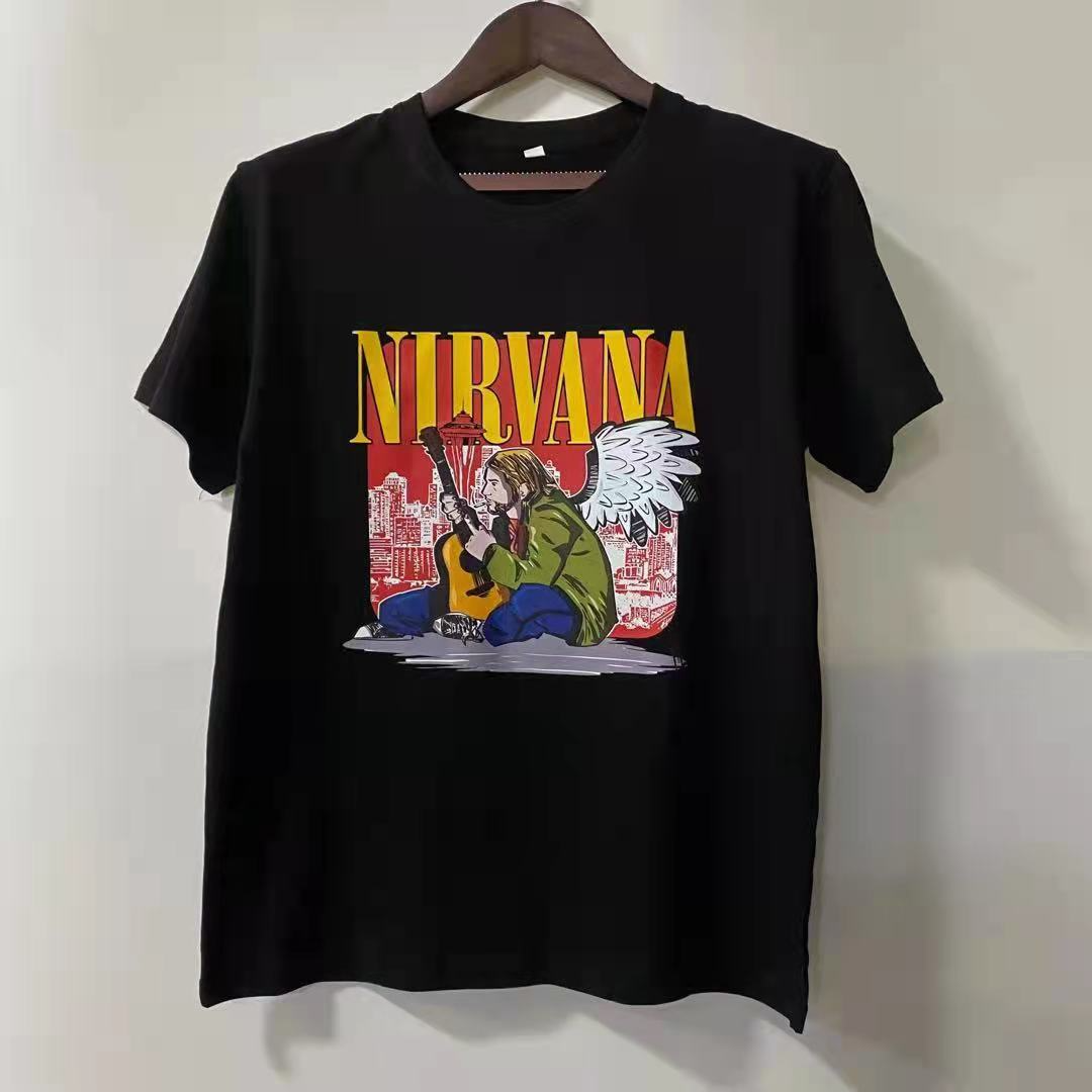 Футболка чорна LOYS рок NIRVANA yellow print S