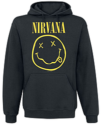 Худі чорний LOYS Рок nirvana yellow smile XS