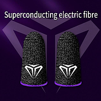 1 пара напальчники сенсорным слоем шелка WRSP FEELERS Seuno для телефона Pubg mobile фиолетовый