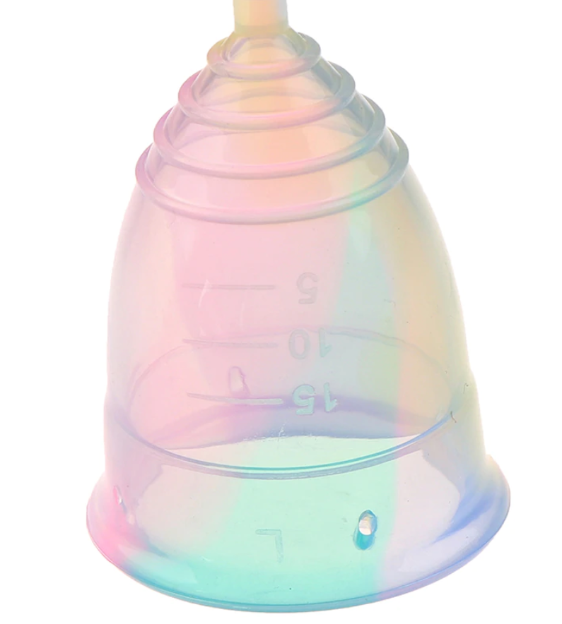 Менструальная чаша разноцветная медицинская силиконовая S - фото 8 - id-p1523751952