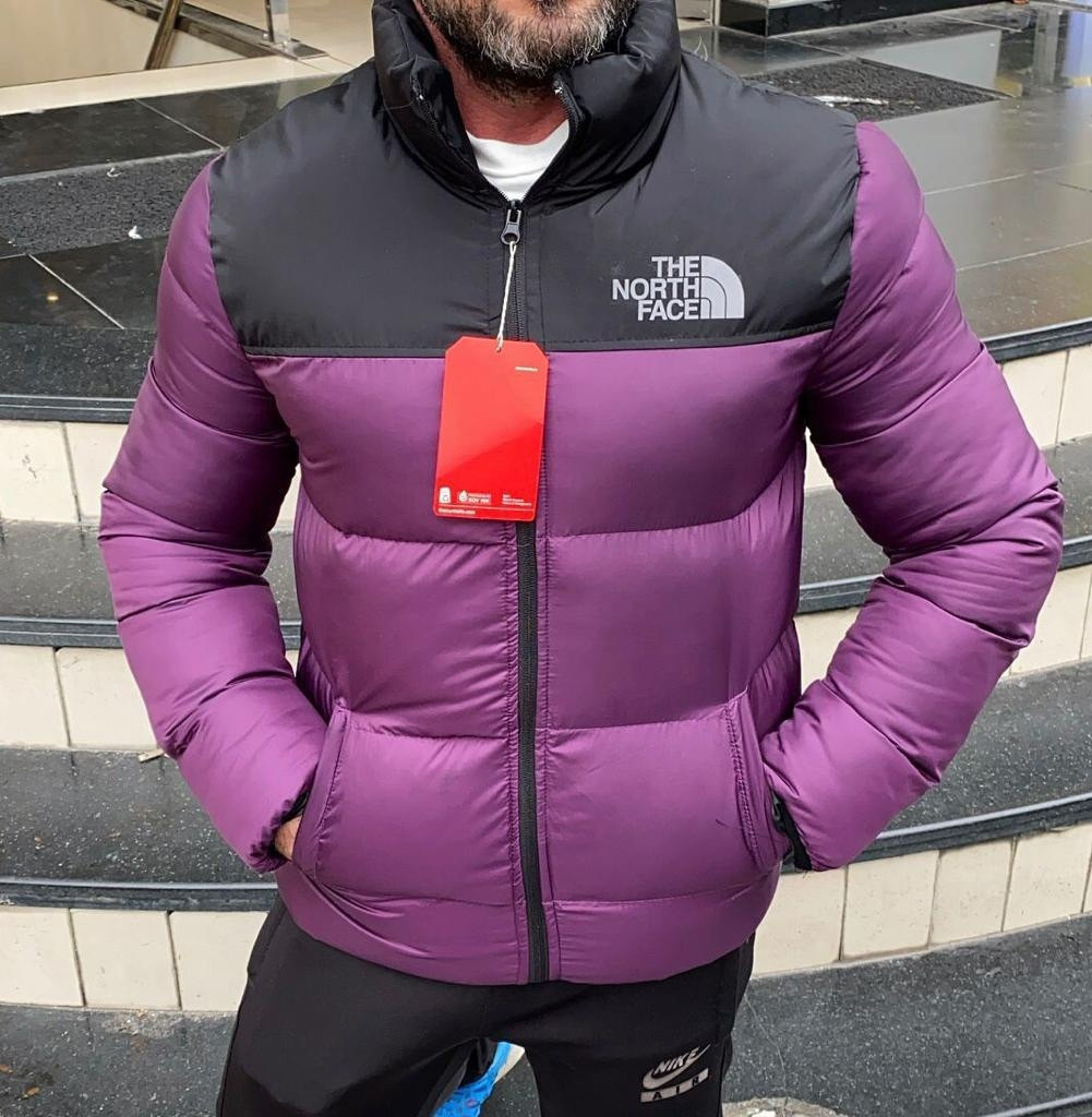 Чоловіча зимова куртка The North Face 700 утеплена фіолетова куртка зе ...
