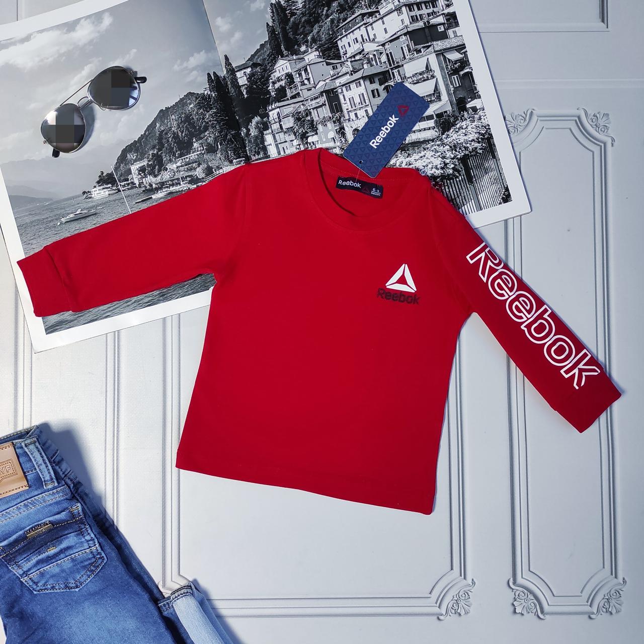 Червона дитяча футболка з довгим рукавом, тонковка Reebok
