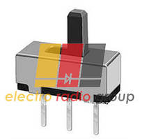 12D01, Вимикач повзунковий міні, 3 Pin штирьових прямих, Важіль 4мм