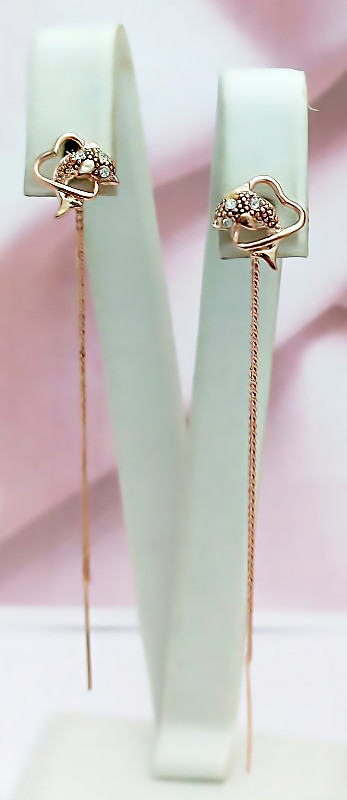 Сережки протяжки булат. Висота сережки 9.0 см ширина 5 мм