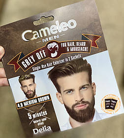 Фарба для чоловіків для волосся, бороди та вусів Delia Cosmetics Cameleo Men Grey Off 4.0 коричнева, 15 мл