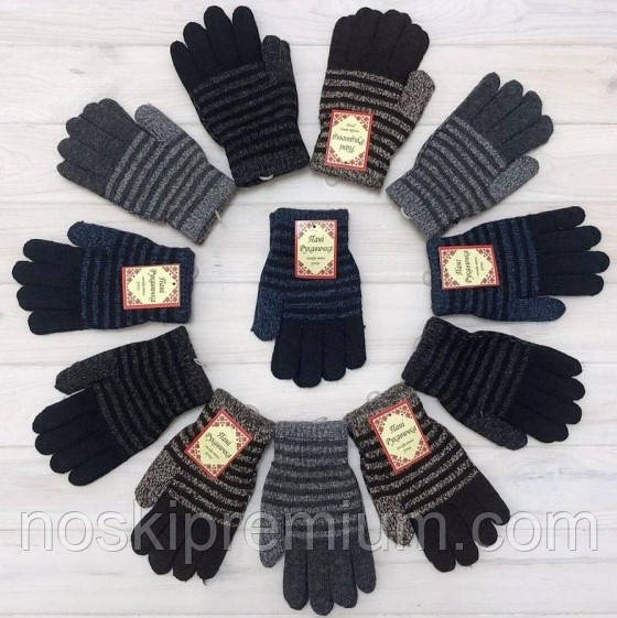 Рукавички дитячі одинарні вовняні Пані Рукавичка, асорті, В-33