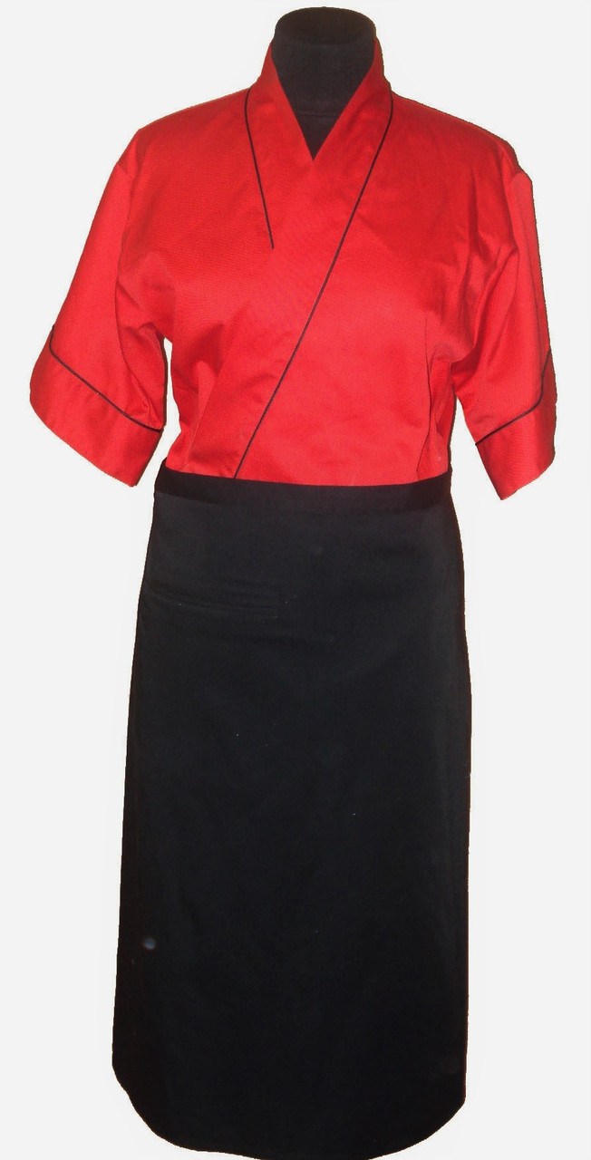 Кімоно червоне з чорним кантом Atteks — 00915