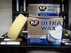 Поліроль кузова воскова К2 Ultra Wax Твердий віск з губкою 250г