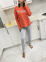 Пижама женская комплект для дома и сна штаны длинный рукав 46/48/50 трикотаж Vienetta (Турция)