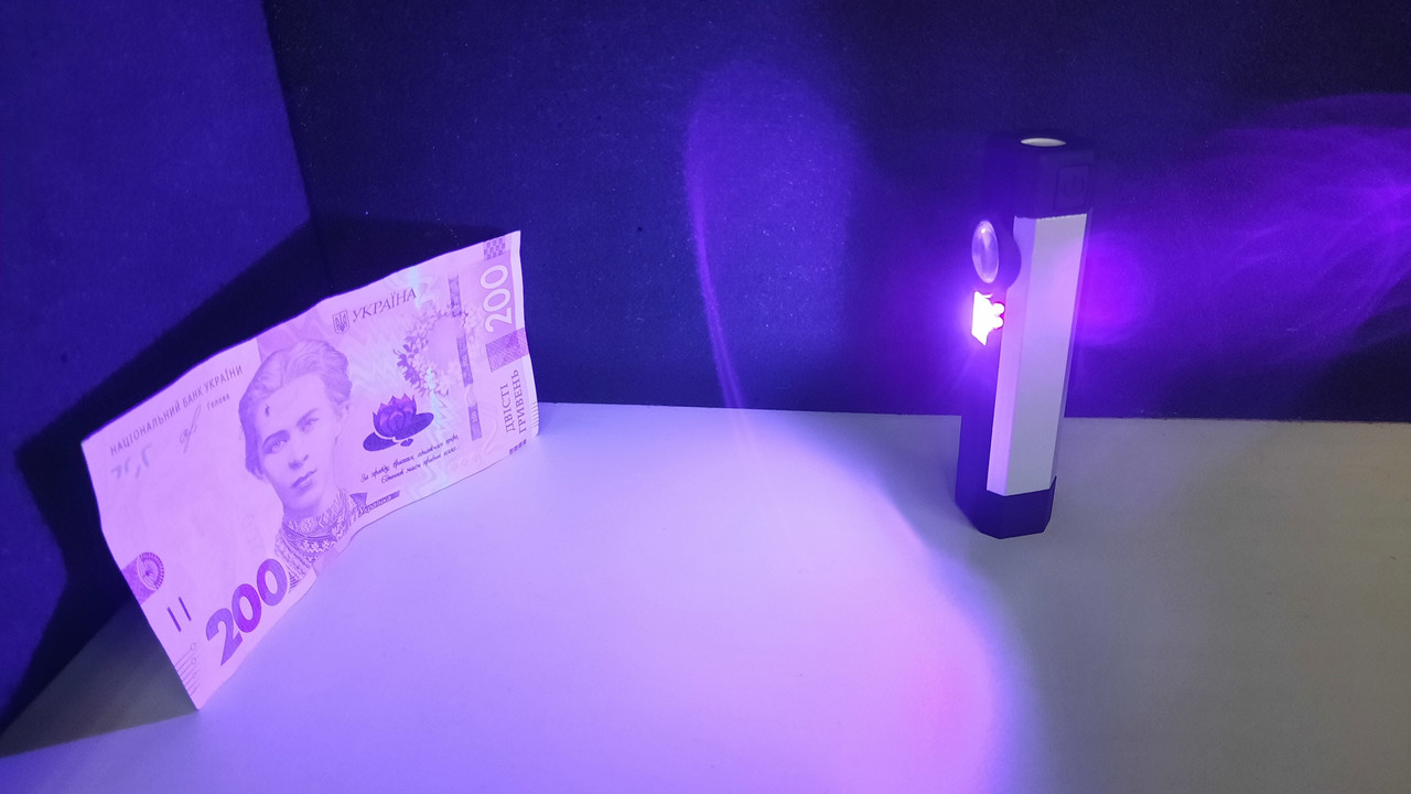 Ліхтар портативний на магніті світлодіодний з ультрафіолетовою підсвічуванням, подарунок татові PROTESTER UF-0301