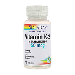 Вітамін K Solaray Vitamin K-2 50 mcg (menaquinone-7) 30 капсул