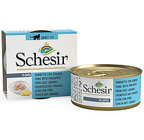 Schesir Tuna with Pineapple Натуральні консерви з тунцем і ананасом для дорослих котів 0.075 кг