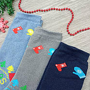 Шкарпетки жіночі високі зимові махрові з новорічним малюнком. 23-25 ​​асорті ЕКО 30033415, фото 4