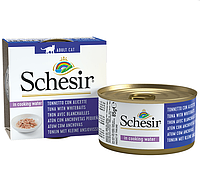 Schesir Tuna with Whitebaits Консервы с тунцом и анчоусами в бульоне для взрослых котов 0.085 кг