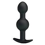 Анальна пробка із зміщеним центром ваги чорна PRETTY LOVE BLACK, фото 2