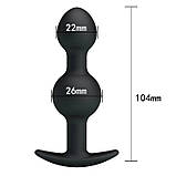 Анальна пробка із зміщеним центром ваги чорна PRETTY LOVE BLACK, фото 5