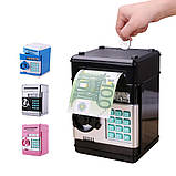 Електронний сейф скарбничка Number Bank "Банкомат" дитячий подарунок з кодовим замком і купюропріємником, фото 9