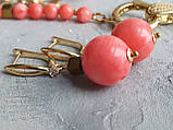 Комплект  ⁇ Рожевий корал ⁇ : намисто та сережки., фото 9
