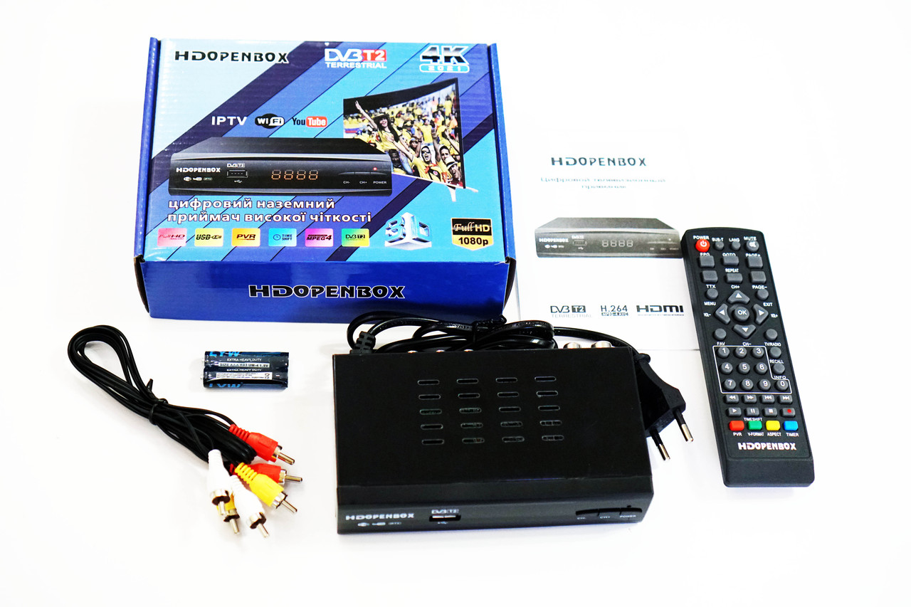 Цифровий ресивер DVB-T2 Openbox металевий з підтримкою WiFi адаптера