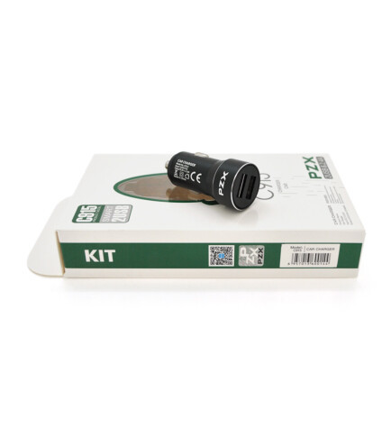 АЗУ PZX C915, 2xUSB, 2.4 A, Black, Blister-box