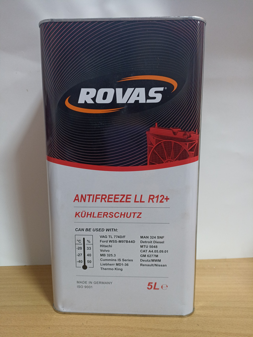 Антифриз концентрат червоний Rovas Extra LL R12+ (5л), фото 1