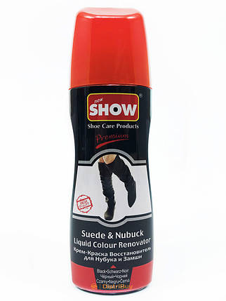 Жидкая крем-краска для обуви из нубука и замши Show черный 75 мл, фото 2