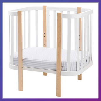 Матрац для дитячого ліжечка Babyroom Oval OKPK-80 (кокос поролон кокос) 11 см білий