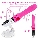 Секс-машина телескопічна з пультом на присоску, Вібратор із поступальним рухом, інтимні іграшки, фото 8