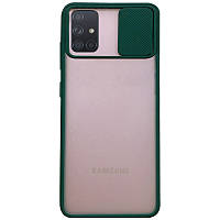 Чохол Camshield mate TPU зі шторкою для камери для Samsung Galaxy A71 Бузковий Зелёный