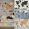 Карта Світу на стіну, дерев'яна багатошарова з країнами та столицями 3д, фото 9
