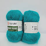 Пряжа Mohair Trendy (Мохер Тренді) - 106 темна бірюза, фото 3