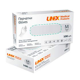 Рукавички вінілові (100 шт./пач.) Unex Medical Products M