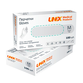 Рукавички вінілові (100шт/уп) Unex Medical Products M