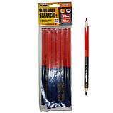 Будівельні, розмічувальні, столярні двоколірні олівці MasterTool HB (1шт.), фото 2