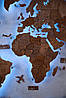 Дерев'яна Карта світу на стіну з підсвічуванням Горіх, фото 7