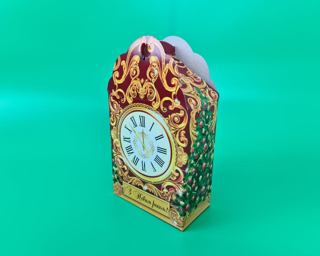 Новорічна коробка для цукерок №225 (700гр) Годинник (25 шт), фото 1