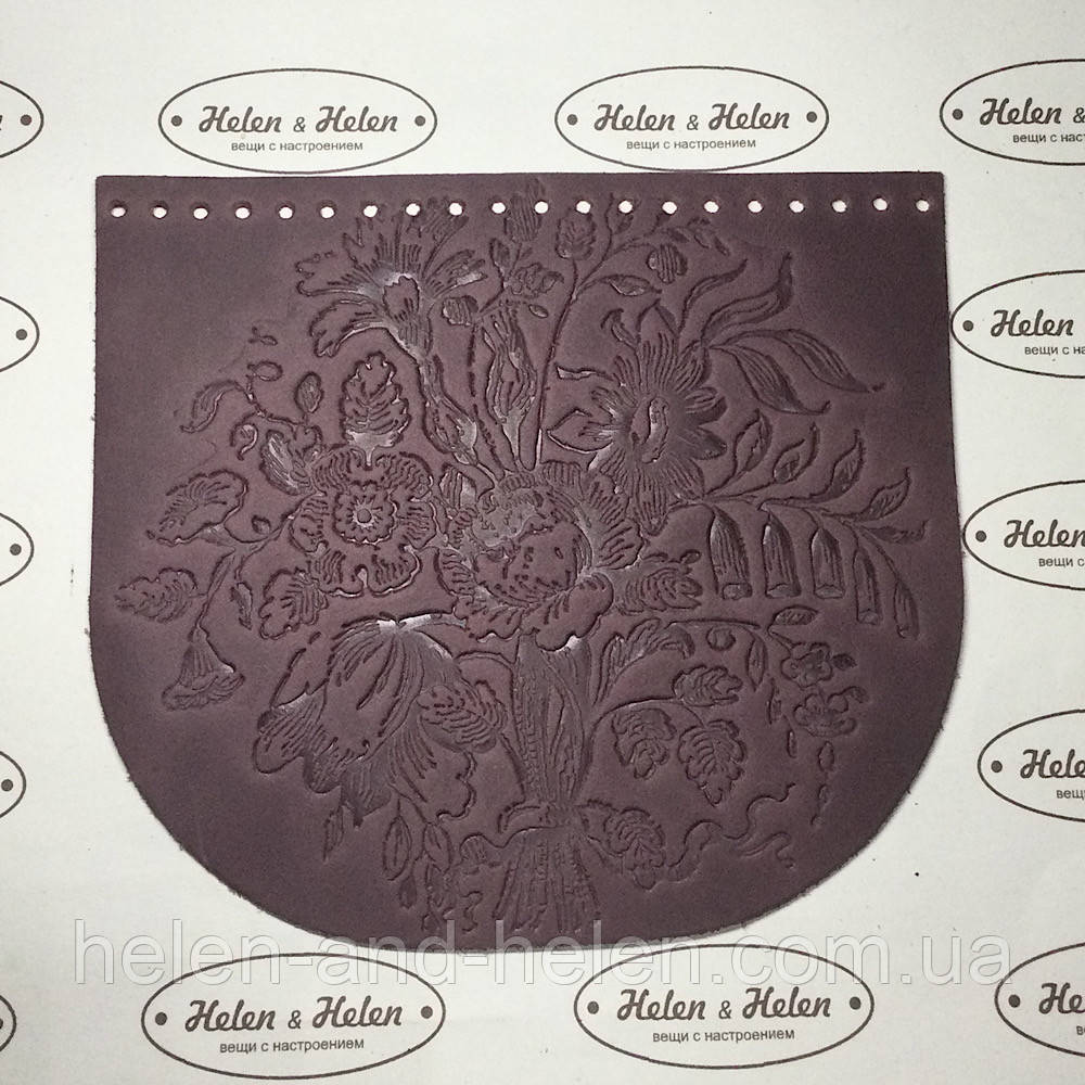 Клапан для сумки "Букет". Бургунди, фото 1