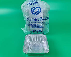 Контейнер із харчової алюмінієвої фольги прямокутний 850 мл SP84L 100шт/пач. (1 пачка)