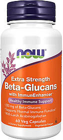 Бета-глюкани подвійна концентрація (Beta-Glucans) NOW Foods 250 мг 60 капсул