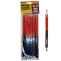 Строительные, разметочные, столярные двухцветные карандаши MasterTool HB (12шт.)