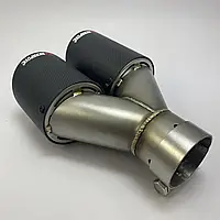 Насадка на глушник Akrapovic 63-89 (R-JB) carbon подвійна права