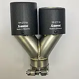 Насадка на глушник Akrapovic 63-89 (L-JB) carbon подвійна ліва, фото 8