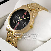 Жіночі наручні годинники Gucci Quartz Gold Black Гуччі якісна люкс репліка
